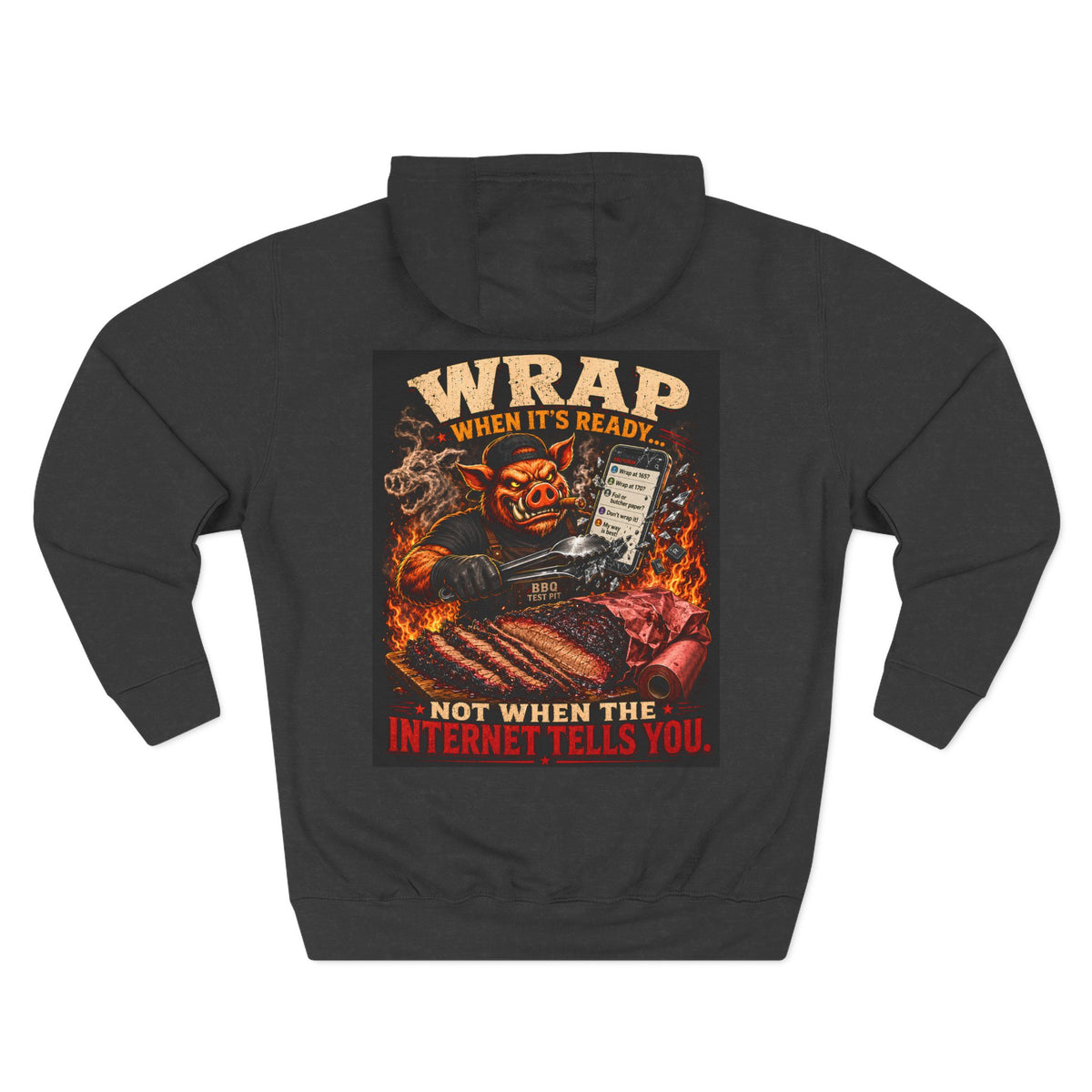 BBQ Test Pit Wrap When It's Ready hoodie mockup