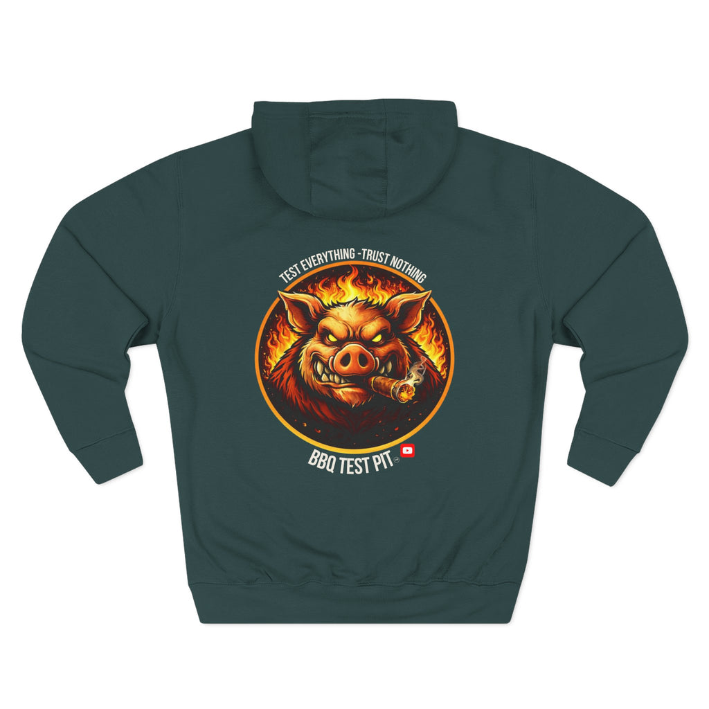 BBQ Test Pit logo hoodie mockup