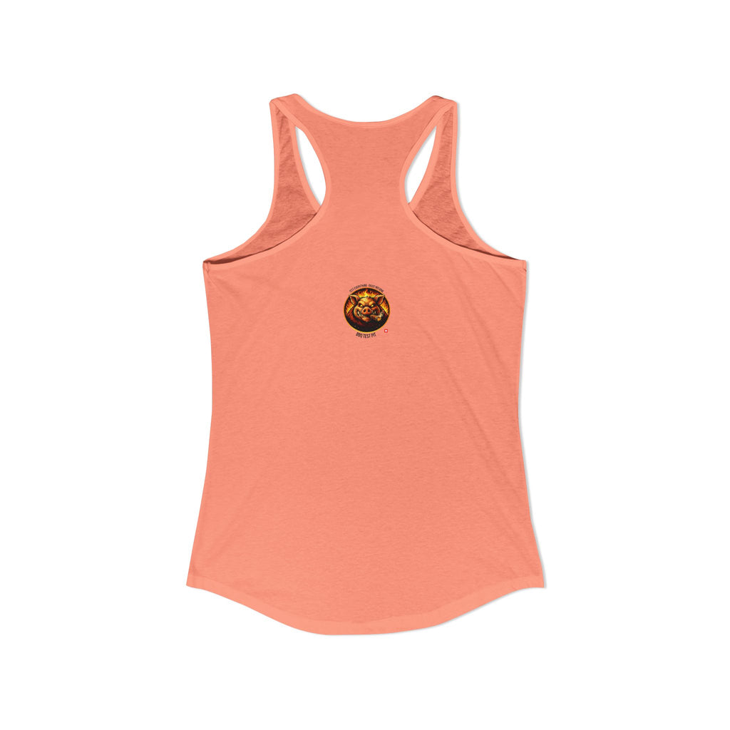 BBQ Test Pit logo women's tank mockup