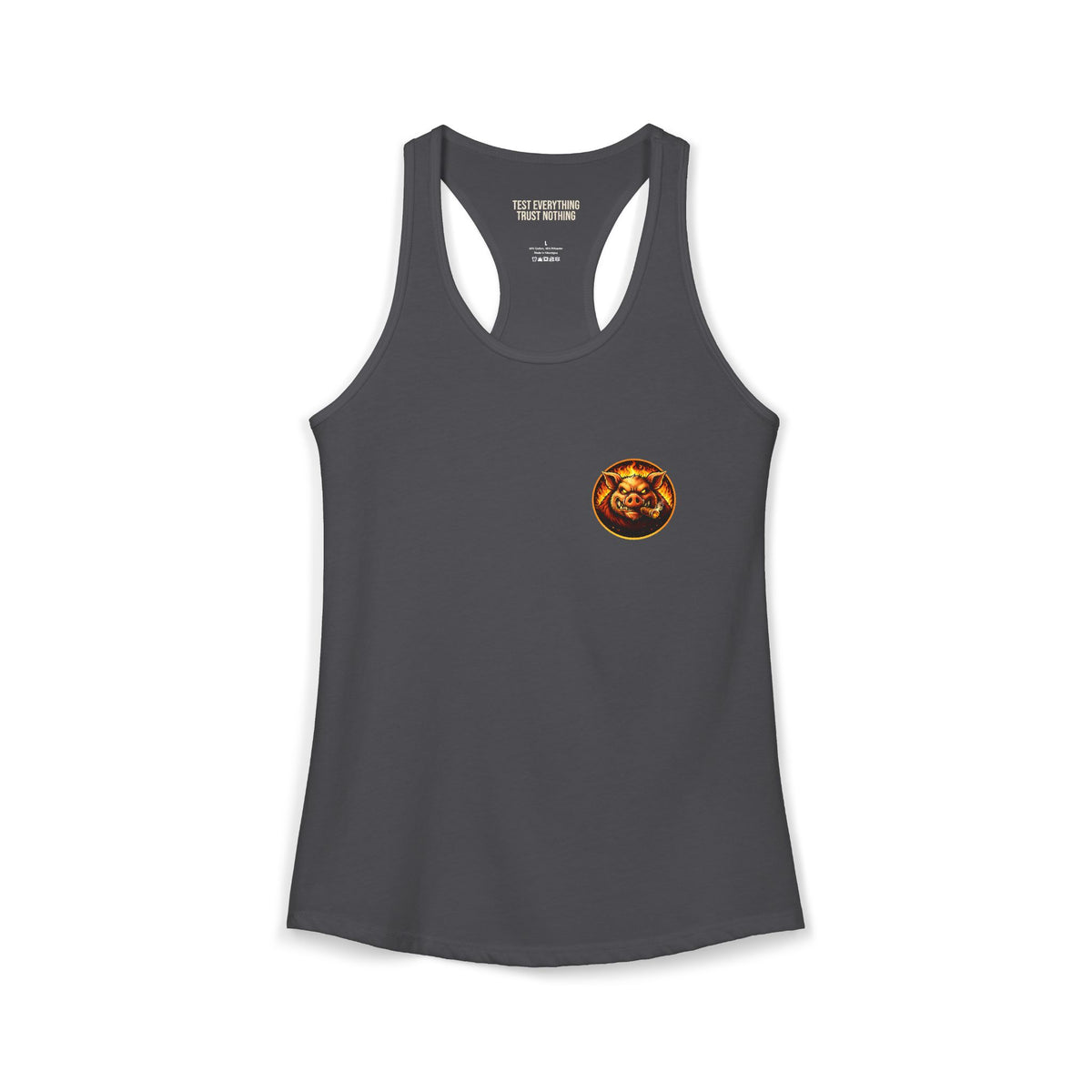 BBQ Test Pit logo women's tank mockup