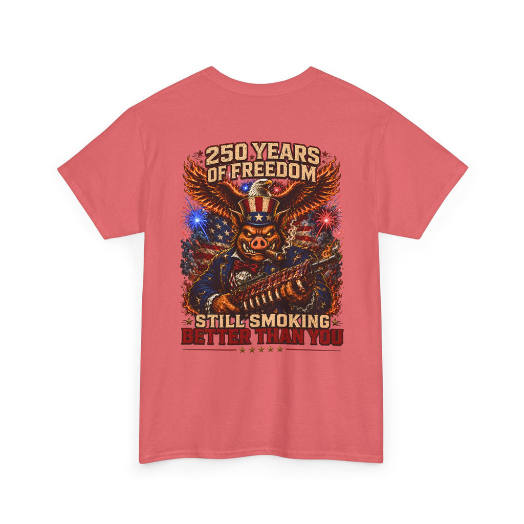 BBQ Test Pit 250 Years of Freedom soft tee mockup