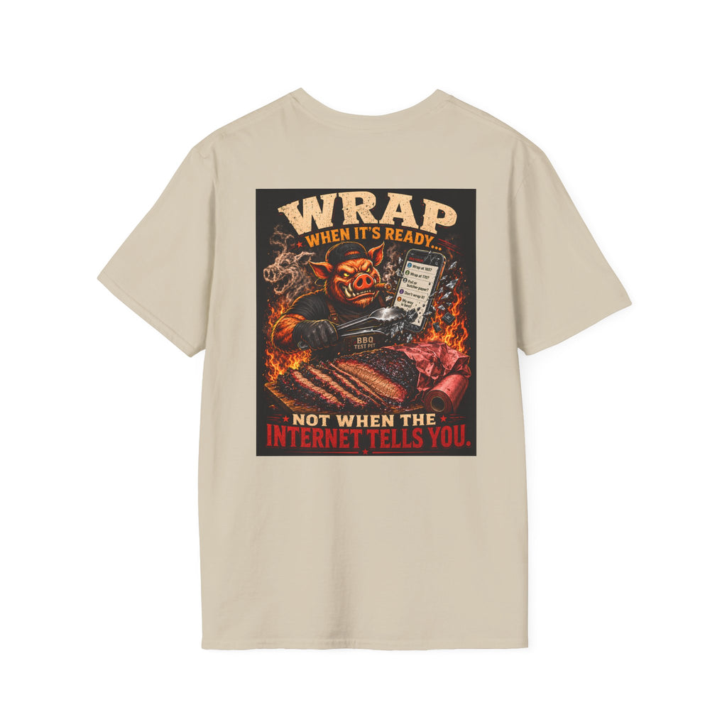 BBQ Test Pit Wrap When It's Ready tee mockup