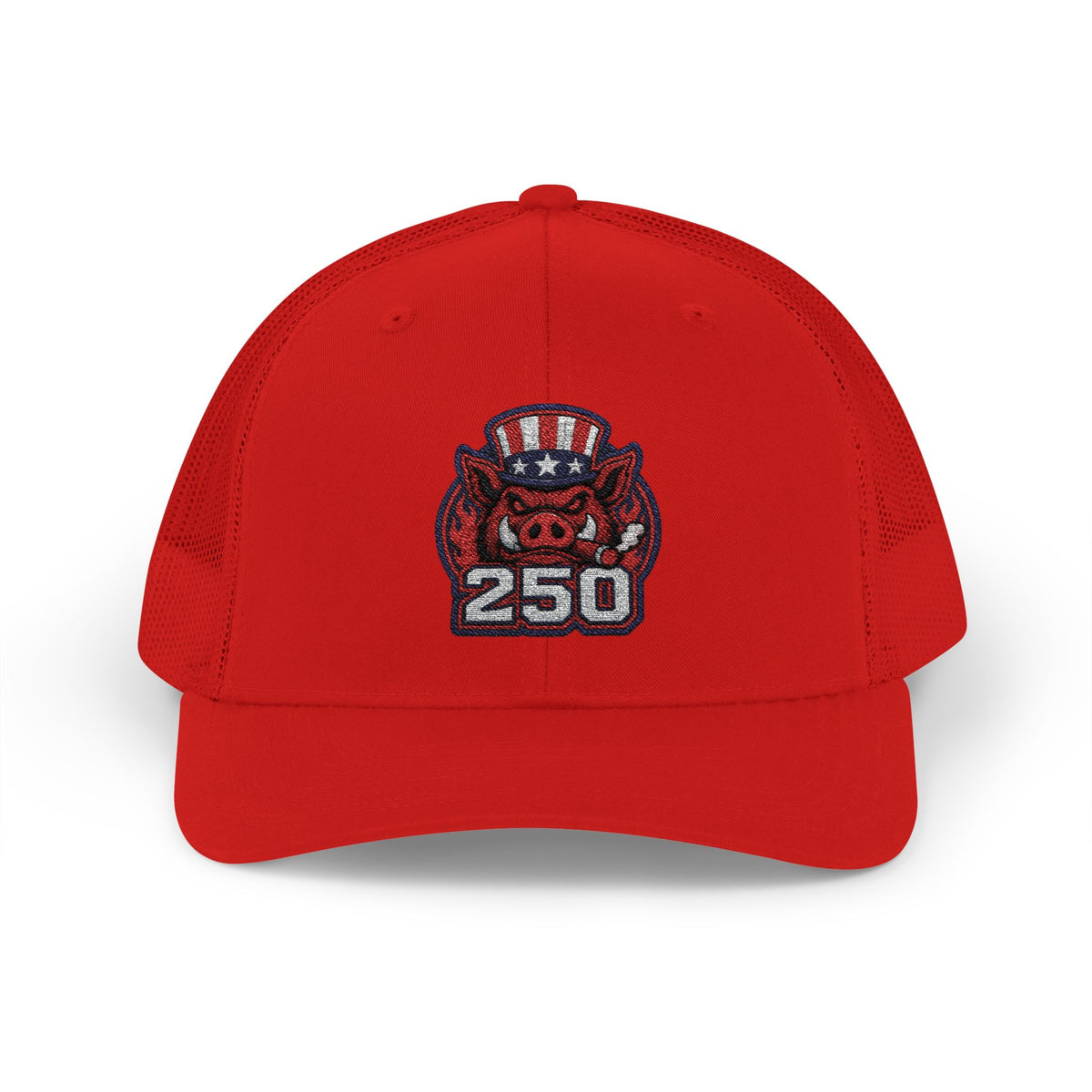 BBQ Test Pit 250 Years of Freedom trucker hat mockup