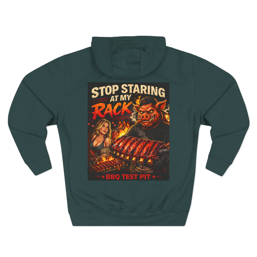 BBQ Test Pit Stop Staring At My Rack hoodie mockup