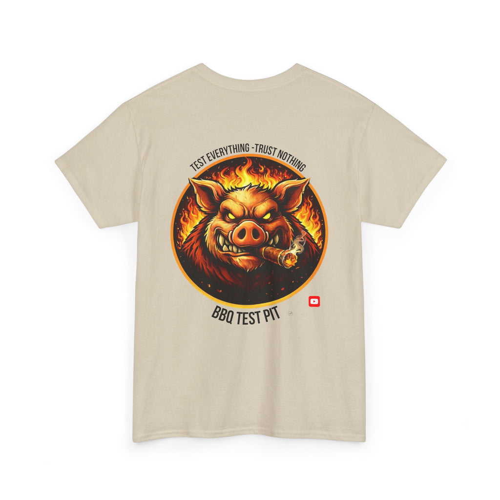 BBQ Test Pit logo tee mockup