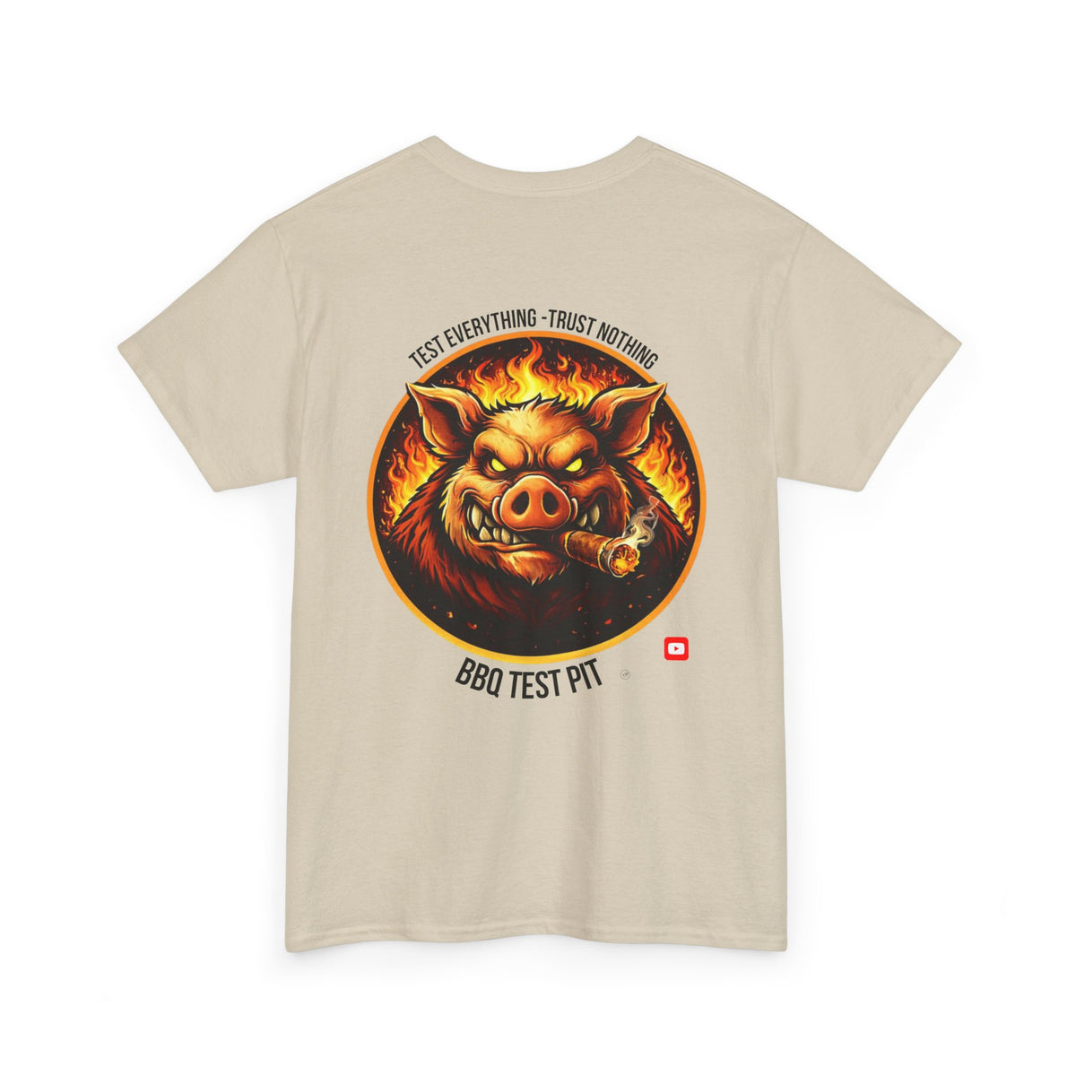 BBQ Test Pit logo tee mockup
