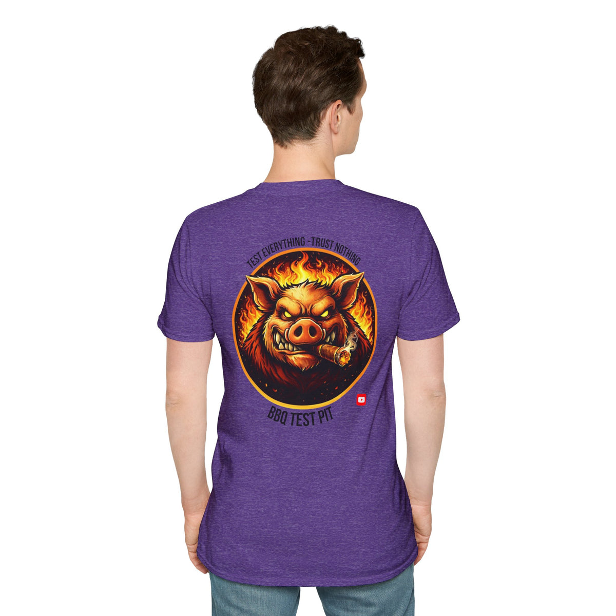 BBQ Test Pit logo soft tee mockup