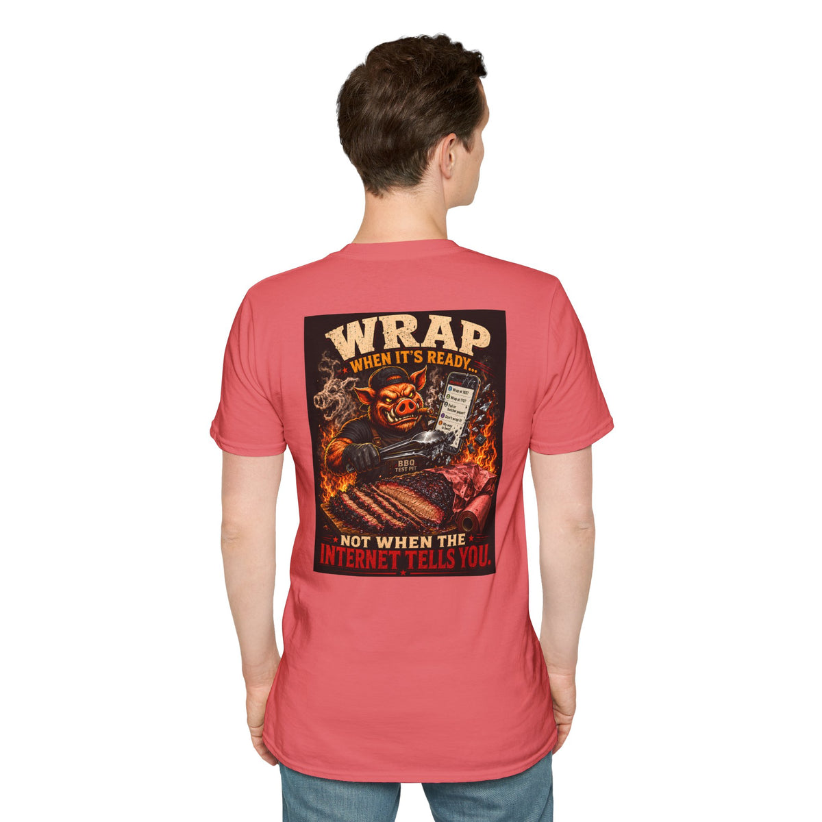 BBQ Test Pit Wrap When It's Ready tee mockup