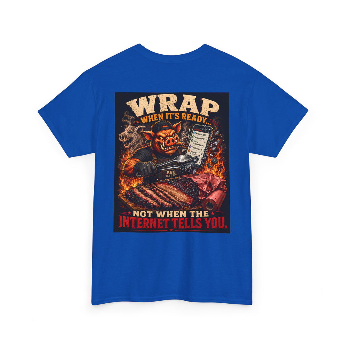 BBQ Test Pit Wrap When It's Ready soft tee mockup