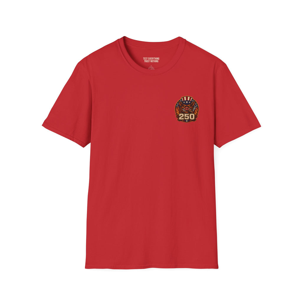 BBQ Test Pit 250 Years of Freedom tee mockup