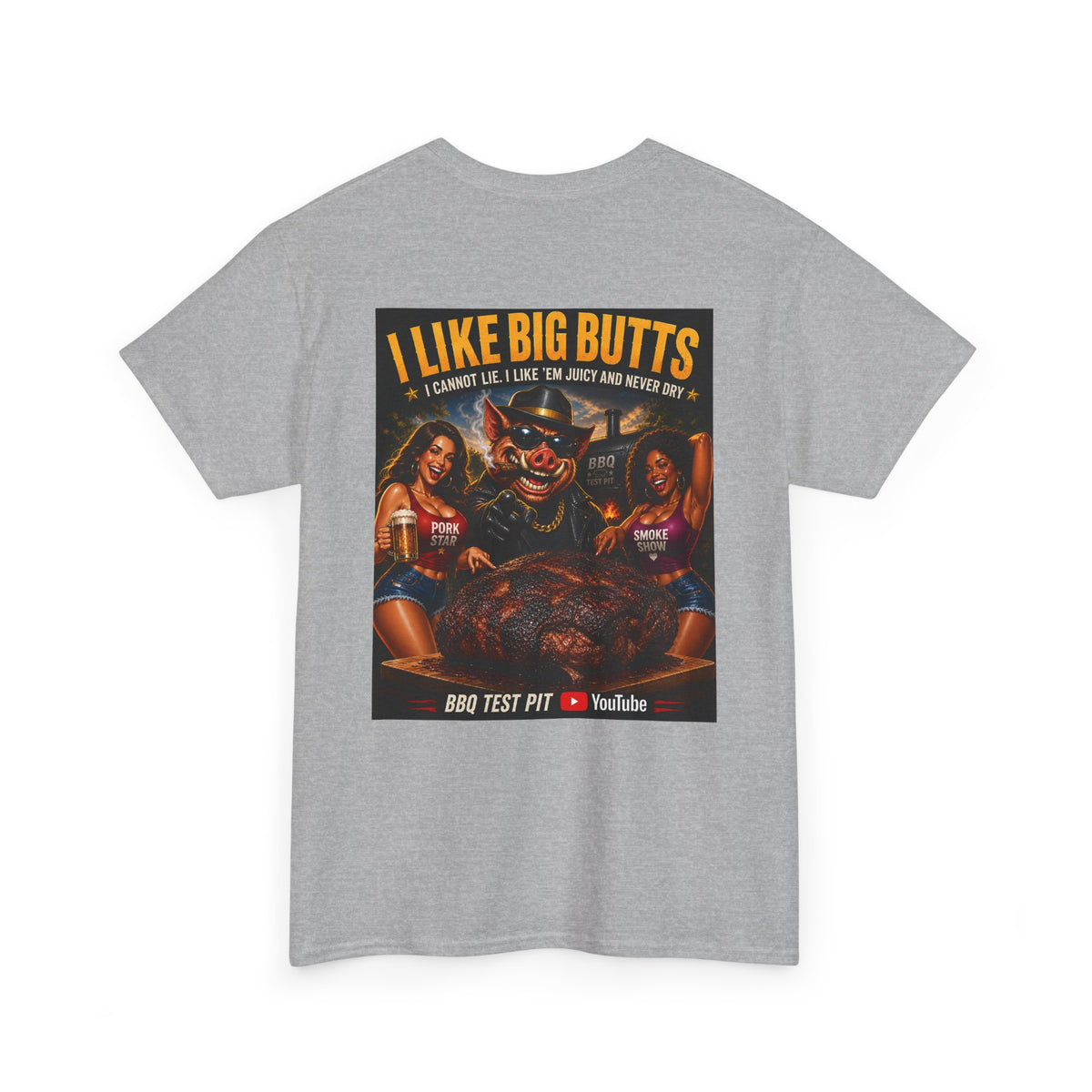 BBQ Test Pit I Like Big Butts tee mockup
