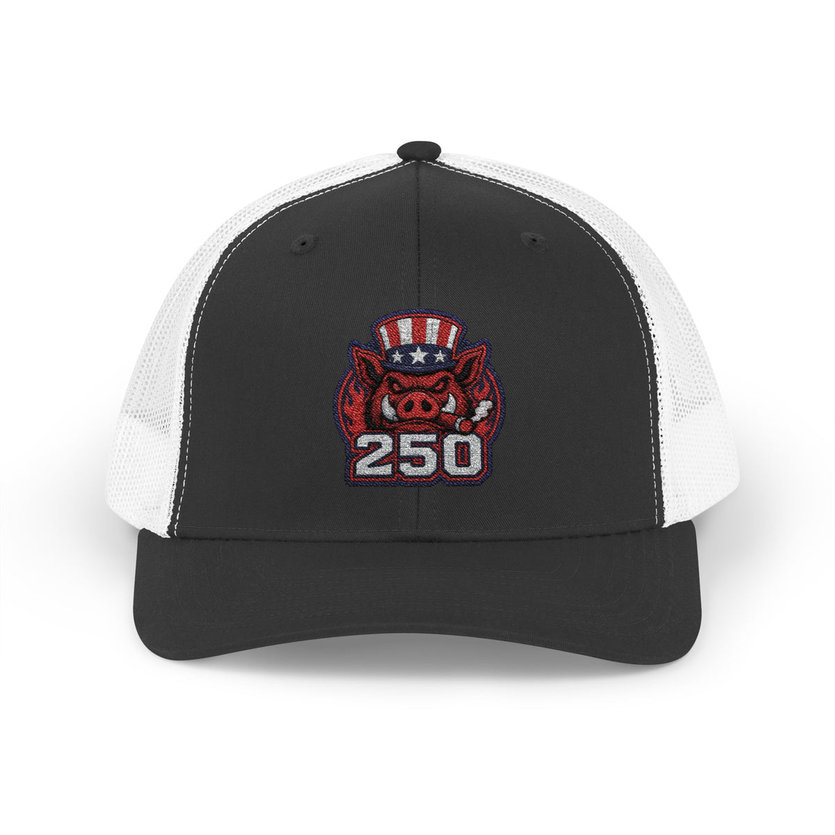 BBQ Test Pit 250 Years of Freedom trucker hat mockup