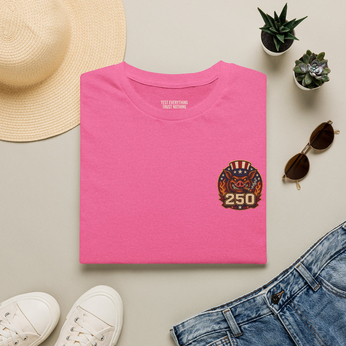 BBQ Test Pit 250 Years of Freedom tee mockup