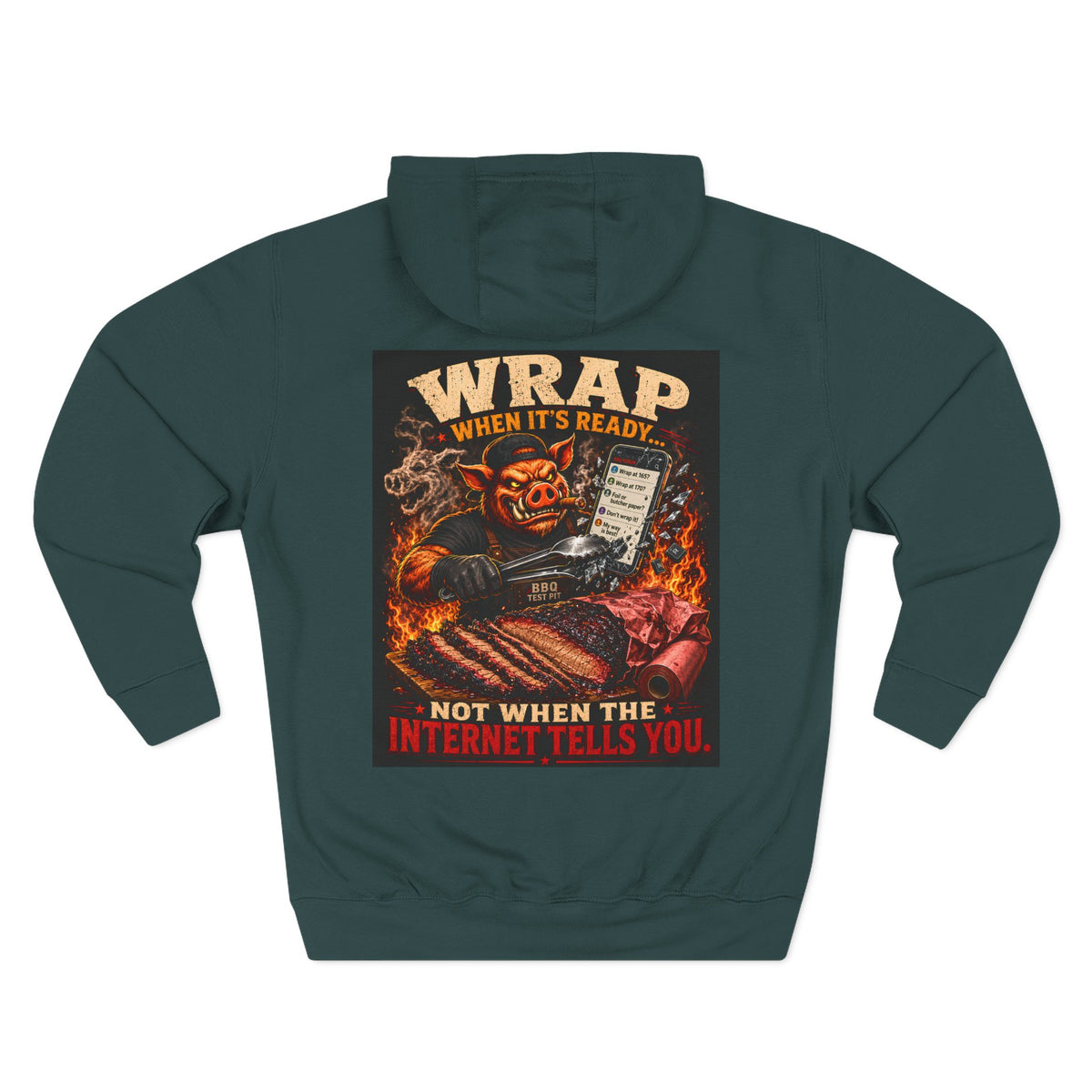 BBQ Test Pit Wrap When It's Ready hoodie mockup