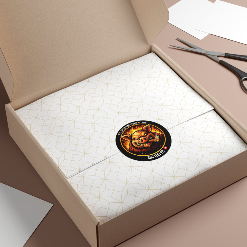 BBQ Test Pit logo sticker mockup