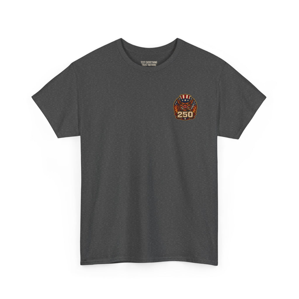 BBQ Test Pit 250 Years of Freedom soft tee mockup