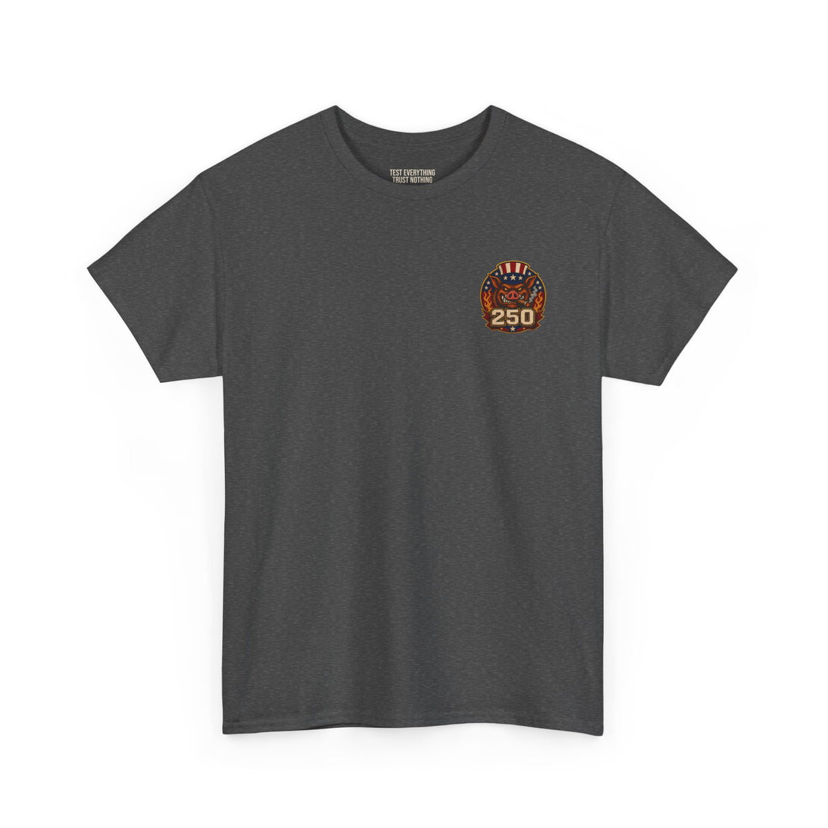 BBQ Test Pit 250 Years of Freedom soft tee mockup