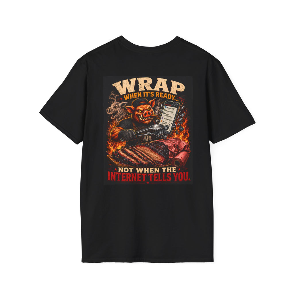BBQ Test Pit Wrap When It's Ready tee mockup