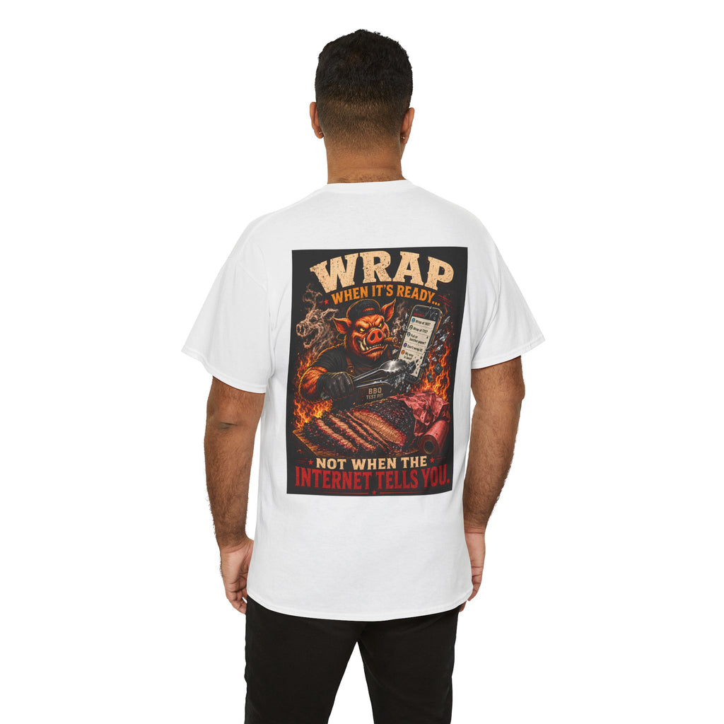 BBQ Test Pit Wrap When It's Ready soft tee mockup