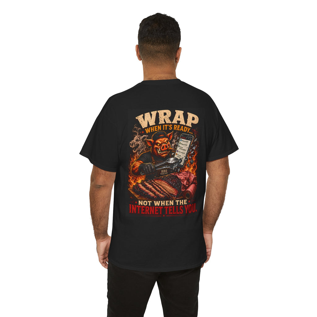 BBQ Test Pit Wrap When It's Ready soft tee mockup