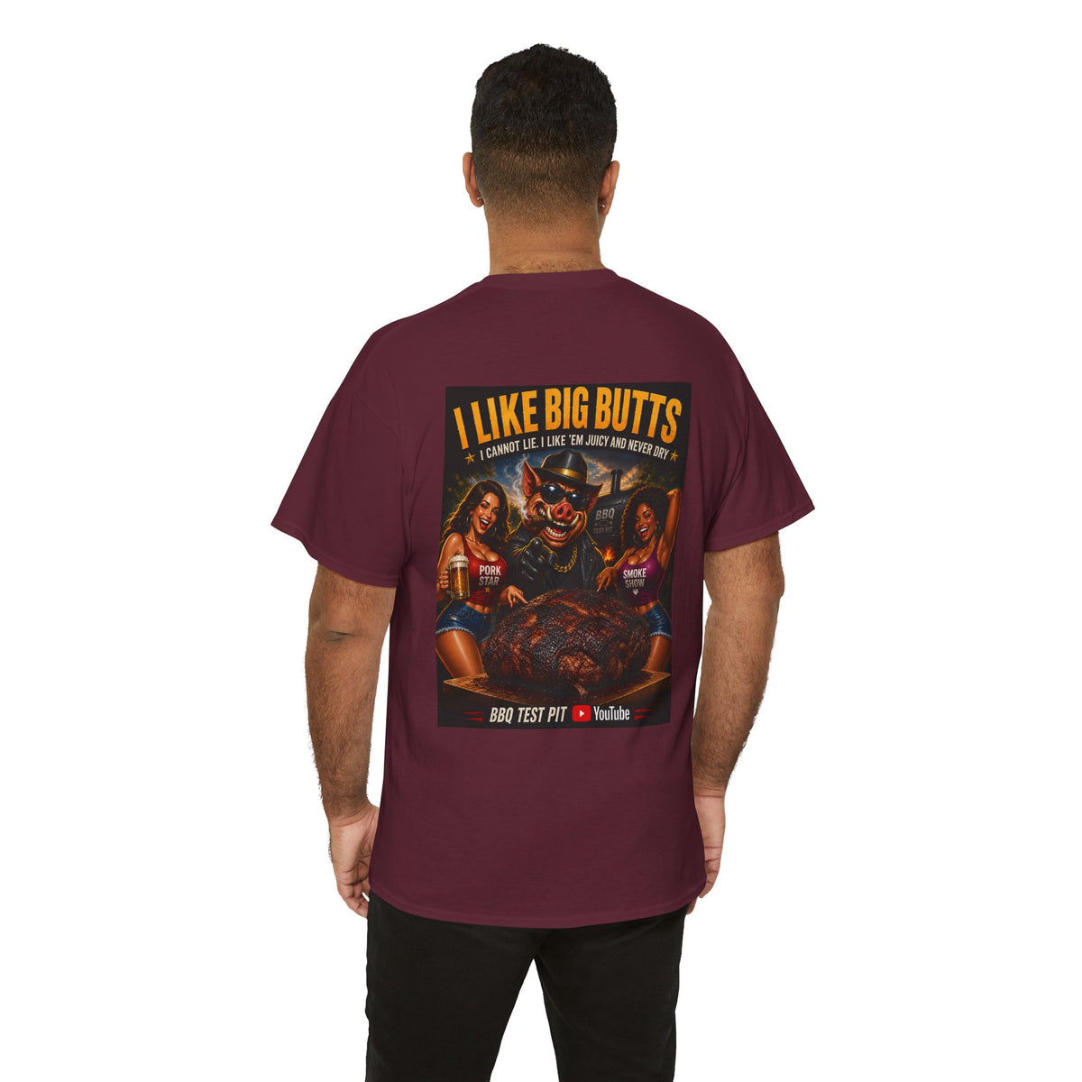 BBQ Test Pit I Like Big Butts tee mockup
