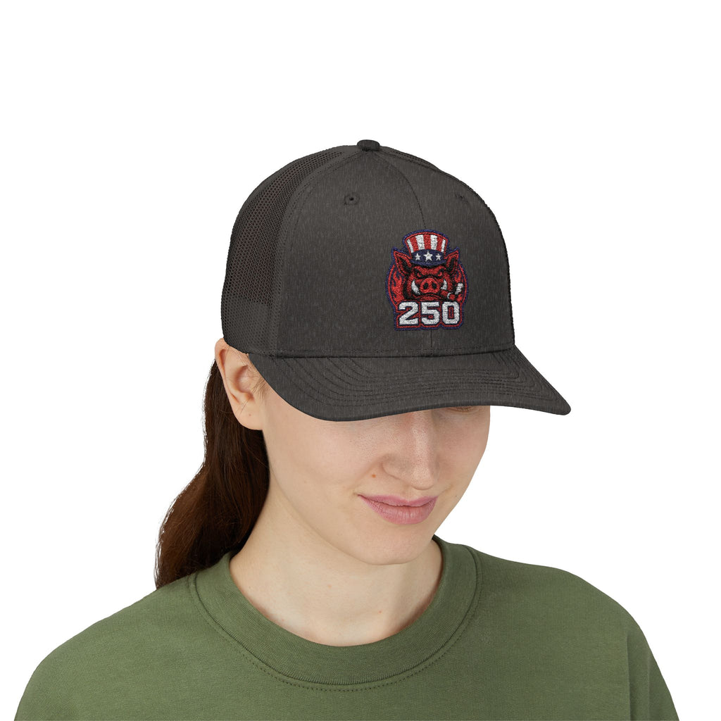 BBQ Test Pit 250 Years of Freedom trucker hat mockup