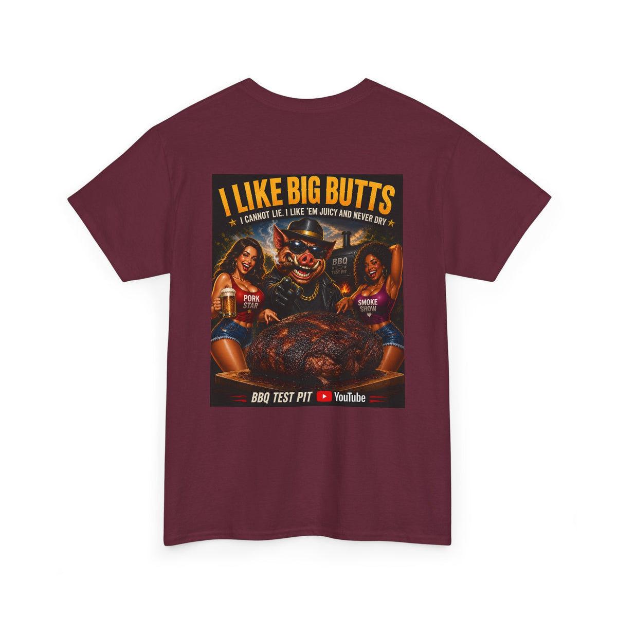 BBQ Test Pit I Like Big Butts tee mockup