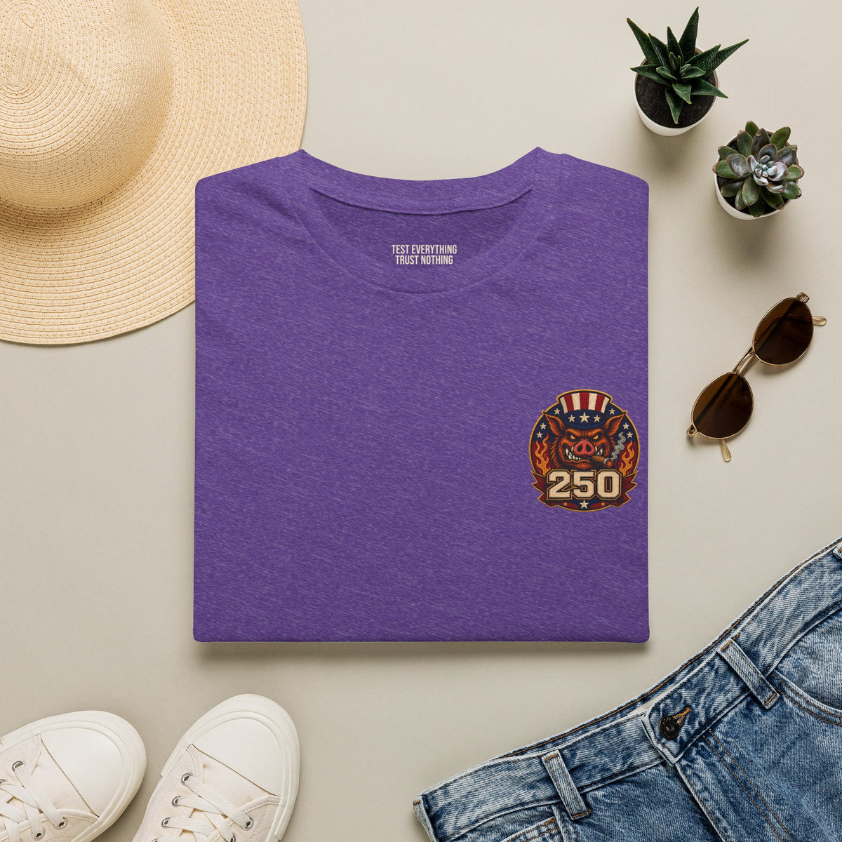 BBQ Test Pit 250 Years of Freedom tee mockup