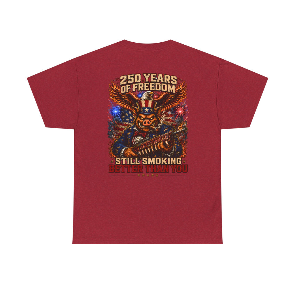 BBQ Test Pit 250 Years of Freedom soft tee mockup