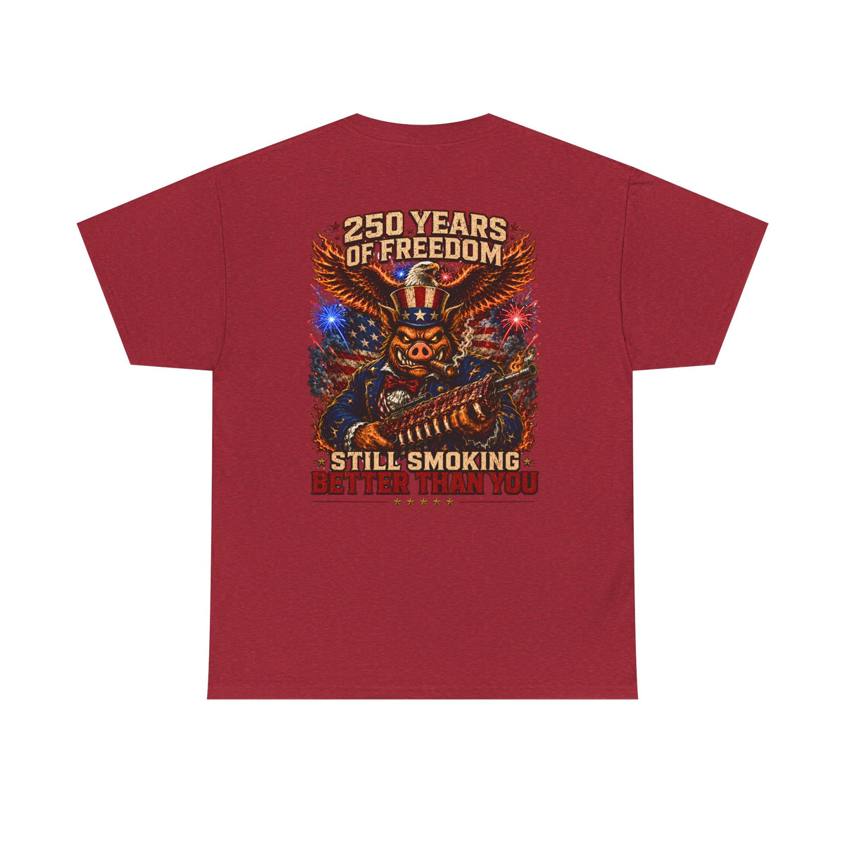 BBQ Test Pit 250 Years of Freedom soft tee mockup