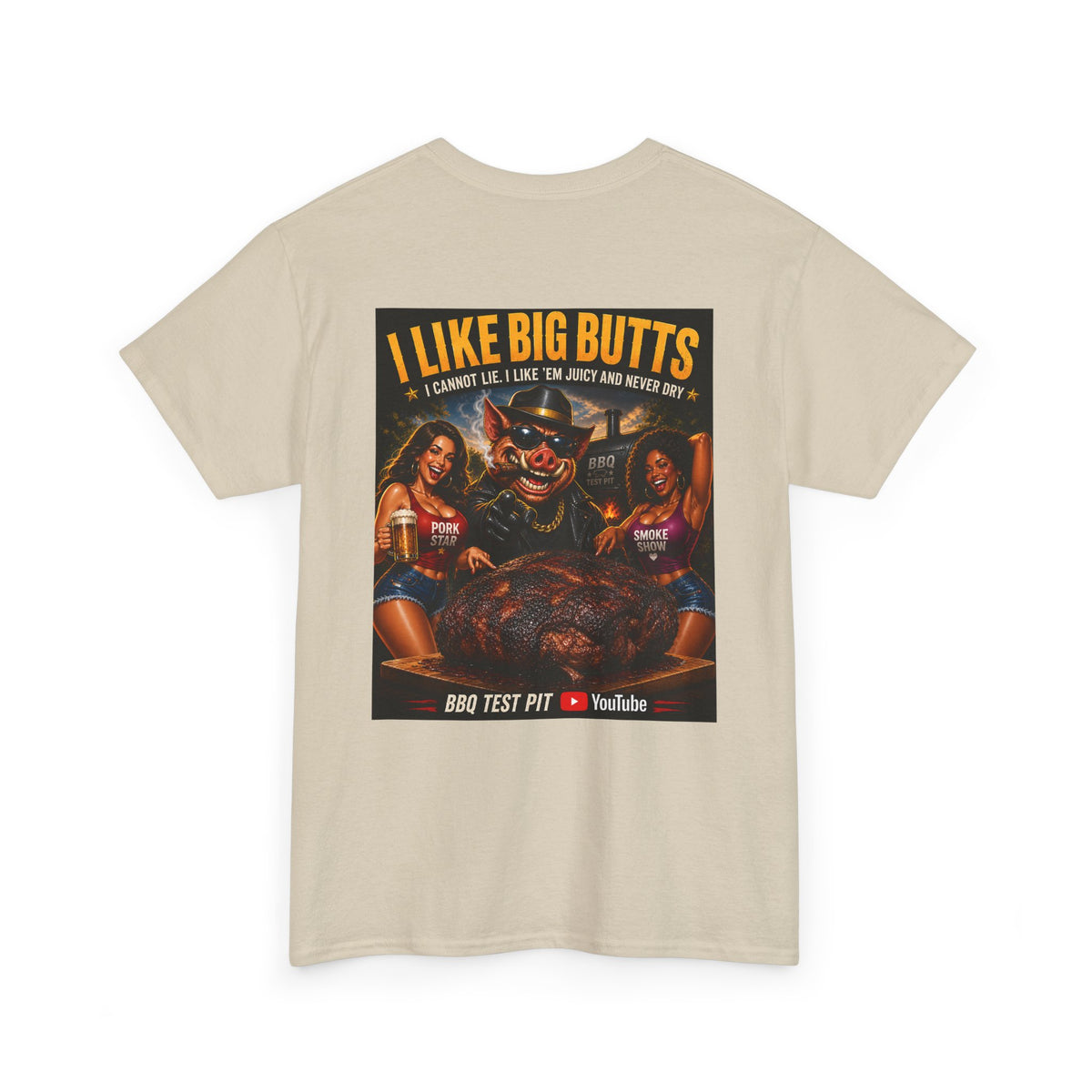 BBQ Test Pit I Like Big Butts tee mockup