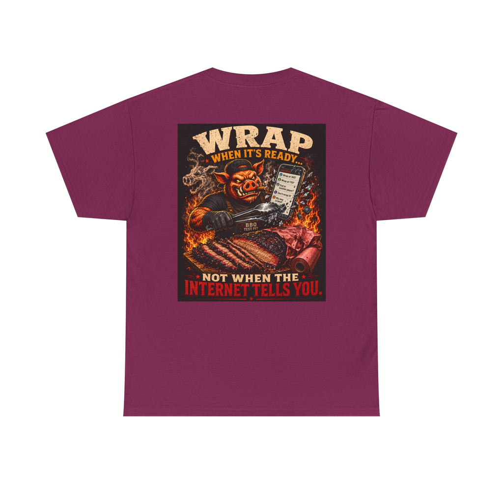 BBQ Test Pit Wrap When It's Ready soft tee mockup