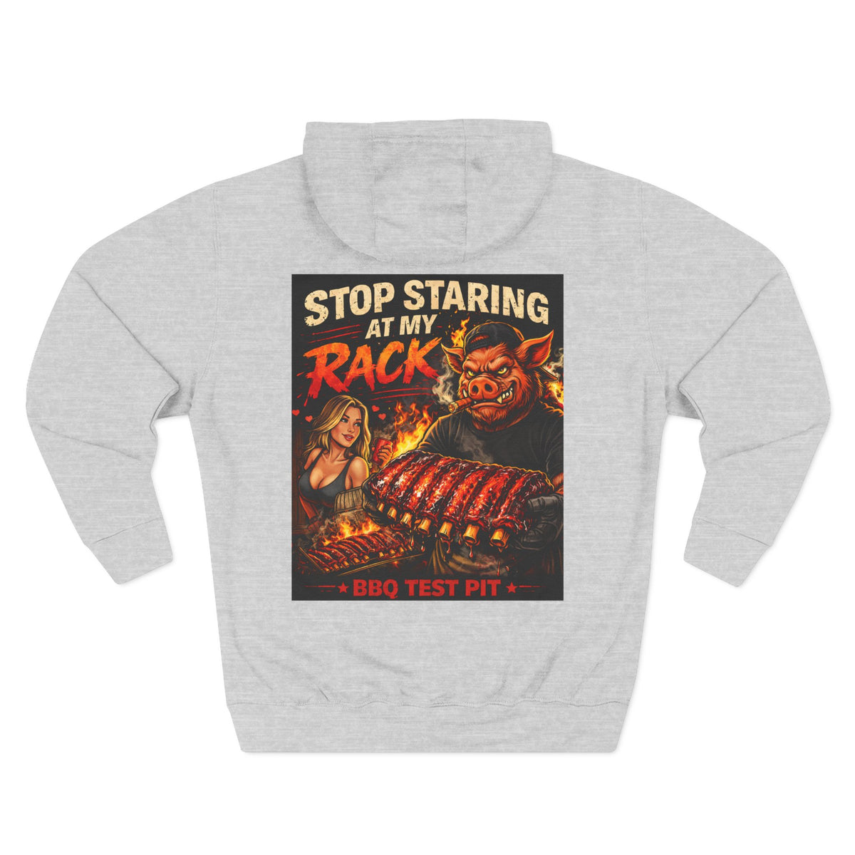BBQ Test Pit Stop Staring At My Rack hoodie mockup
