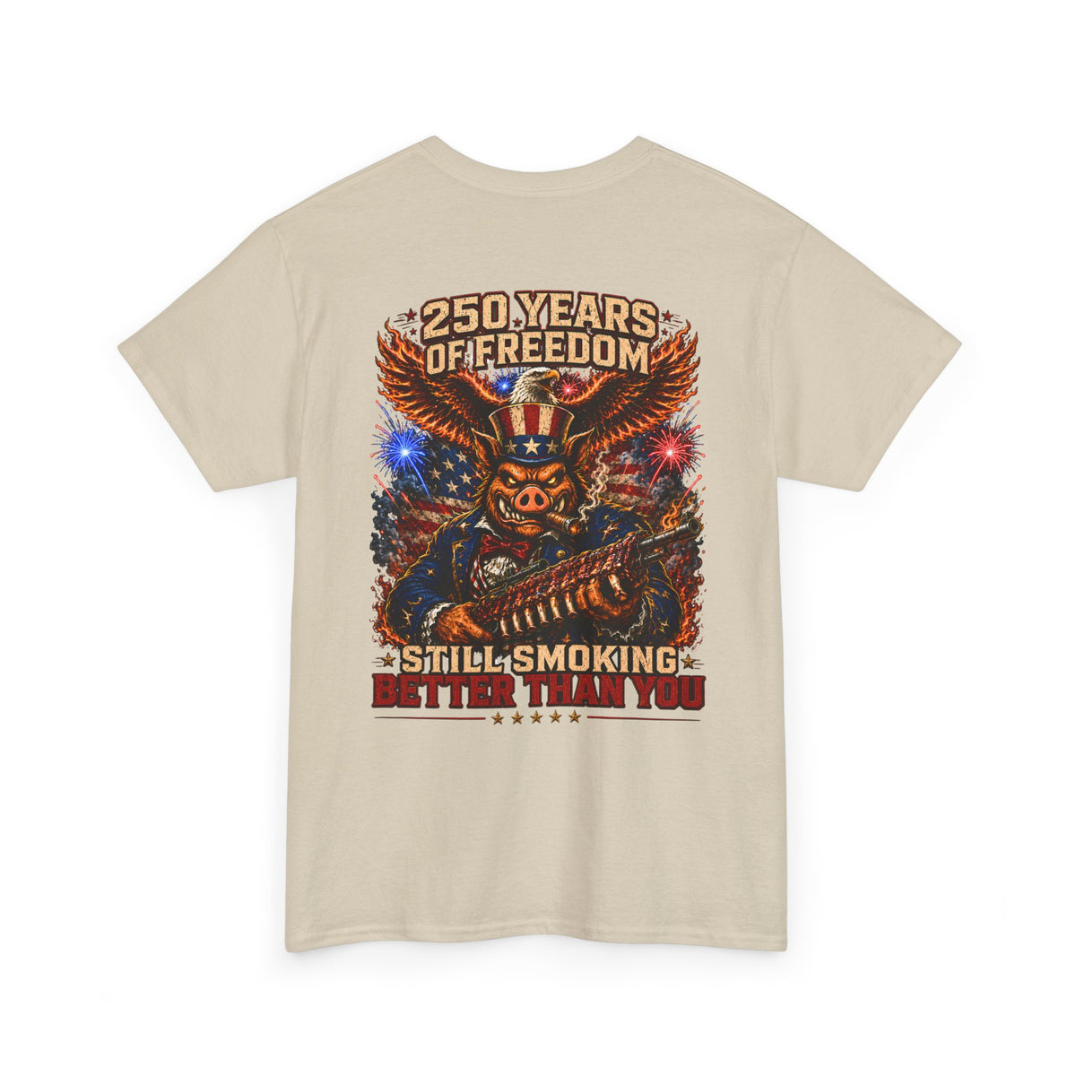 BBQ Test Pit 250 Years of Freedom soft tee mockup