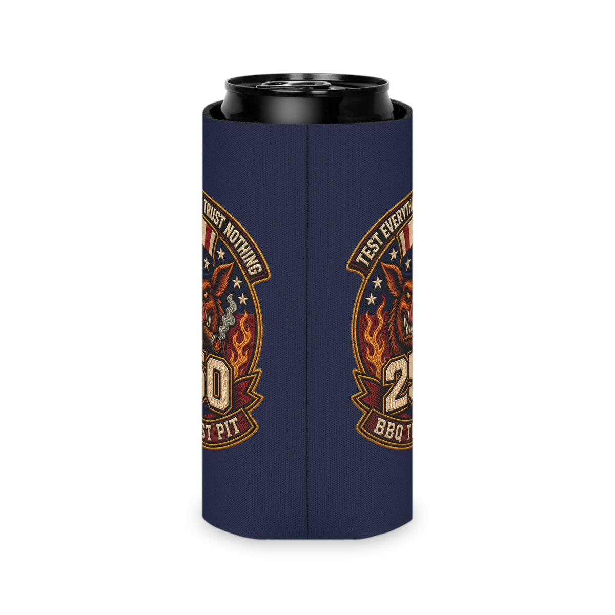 BBQ Test Pit 250 Years of Freedom can cooler mockup