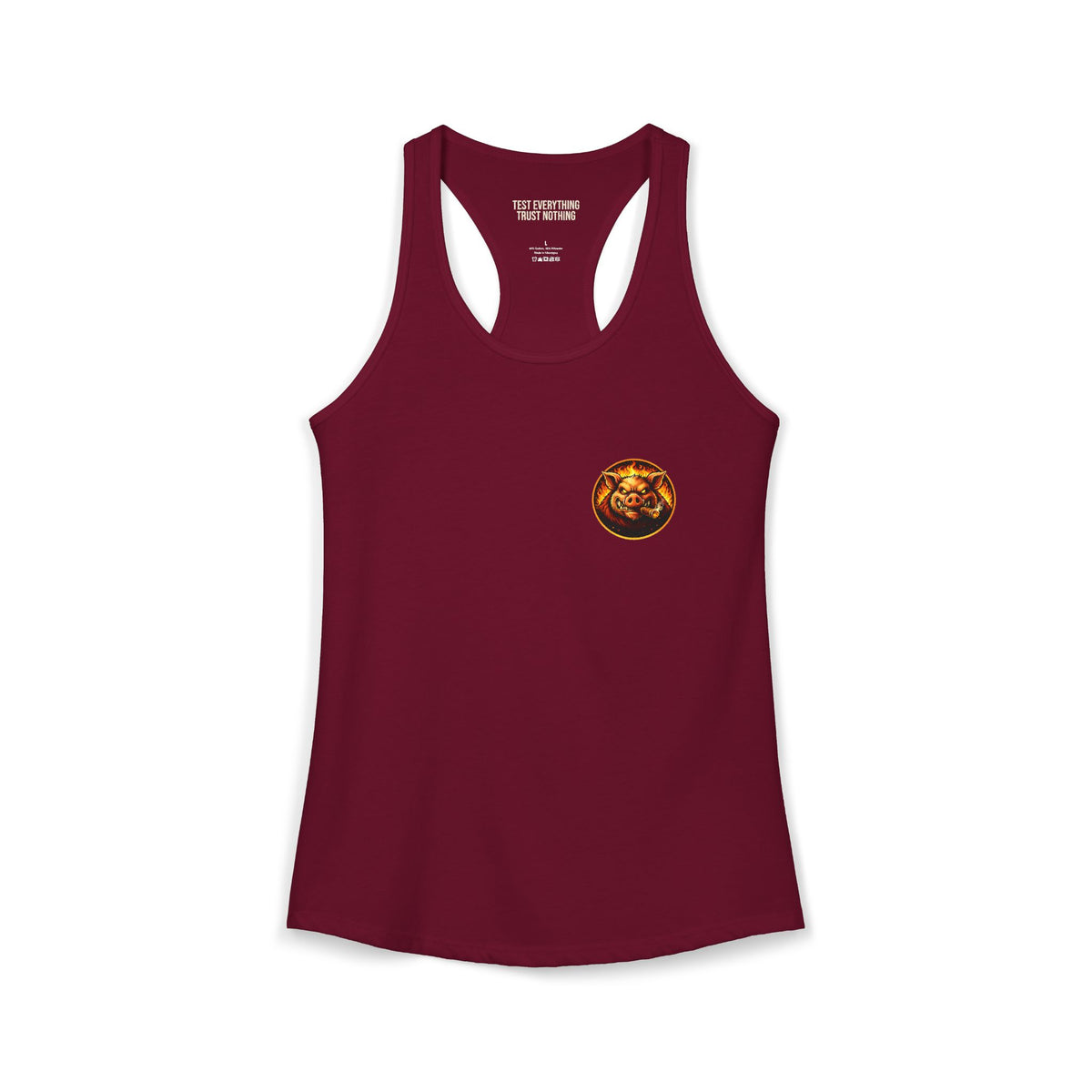 BBQ Test Pit logo women's tank mockup