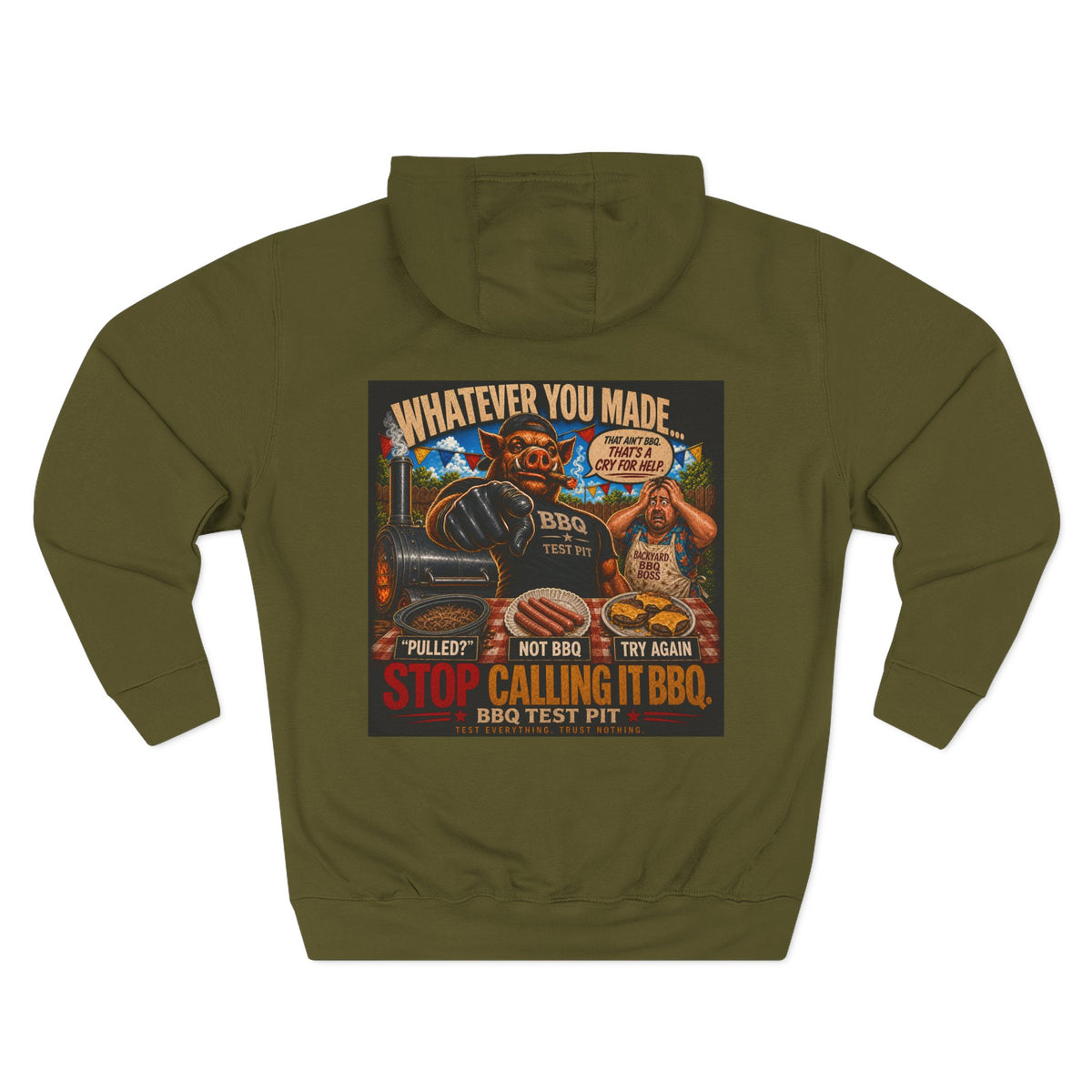 BBQ Test Pit Stop Calling It BBQ hoodie mockup