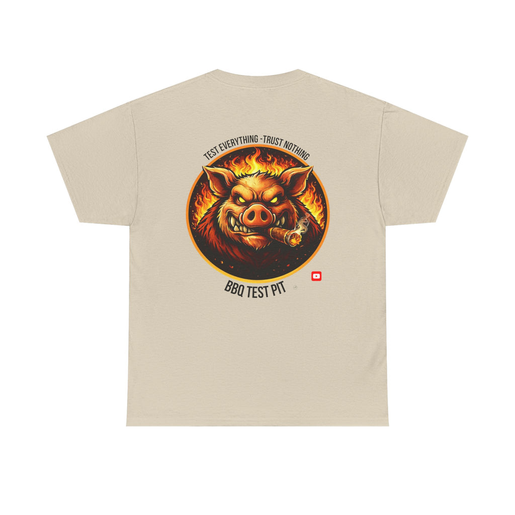BBQ Test Pit logo tee mockup