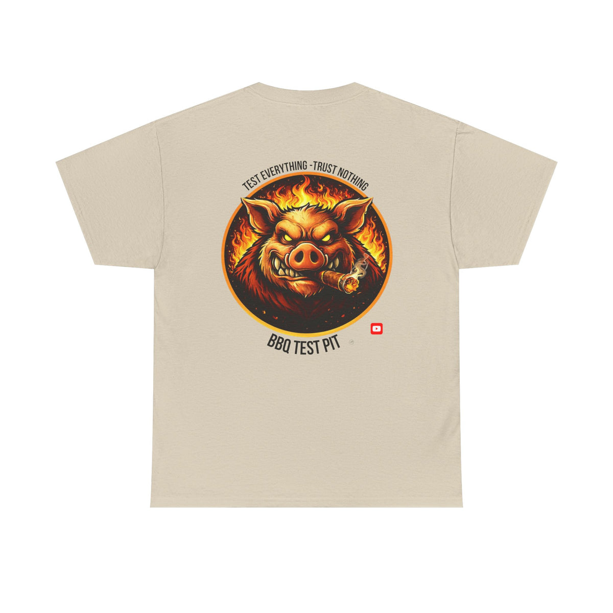 BBQ Test Pit logo tee mockup