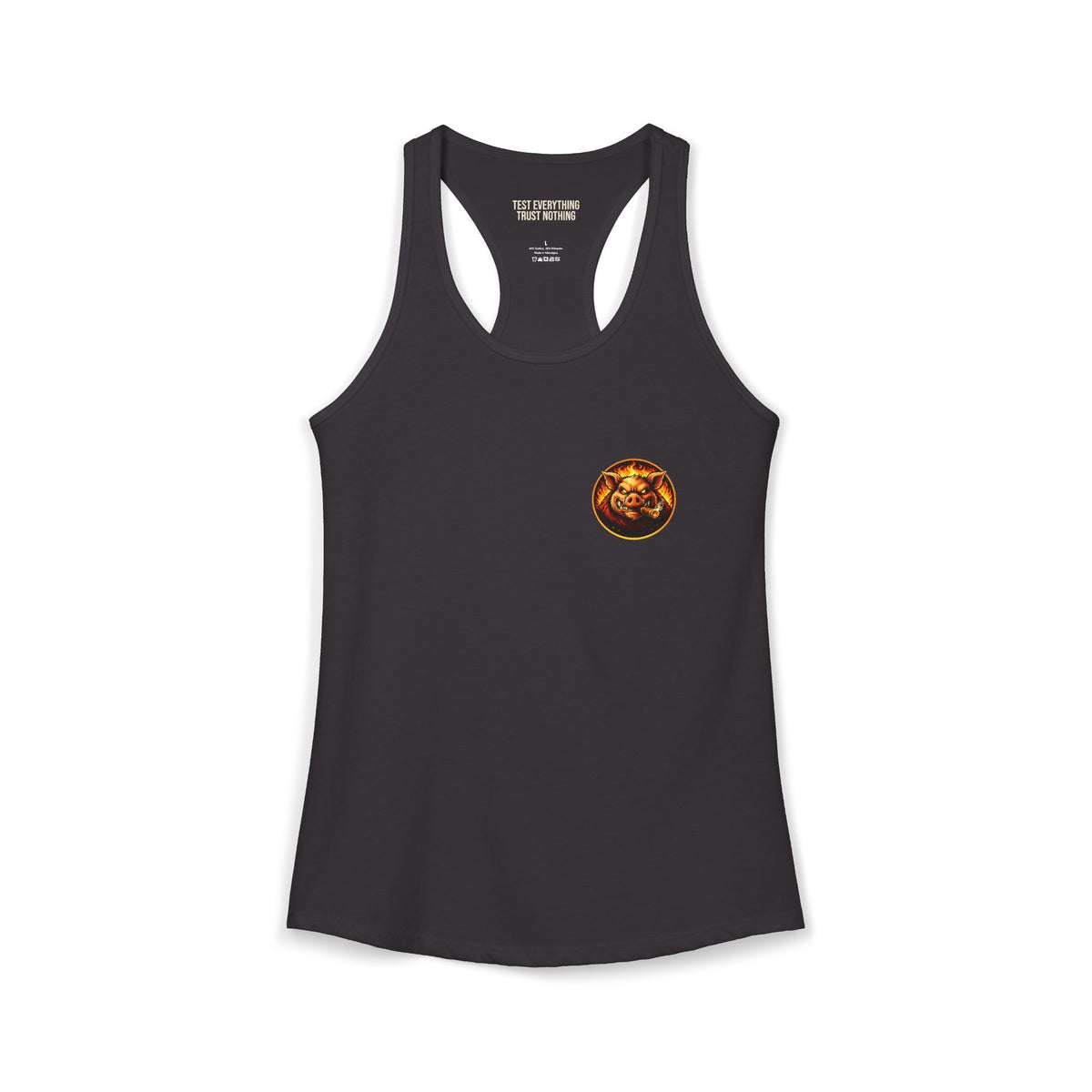 BBQ Test Pit logo women's tank mockup