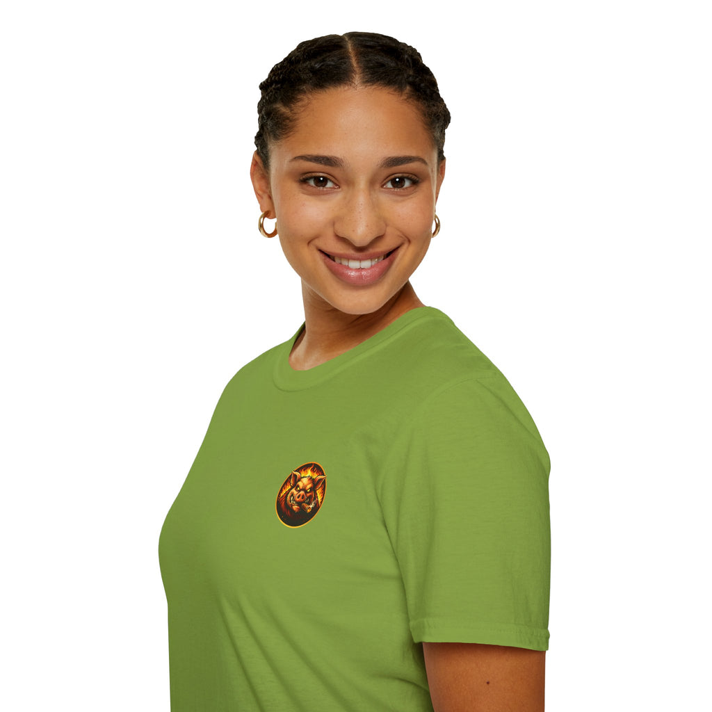 BBQ Test Pit logo soft tee mockup