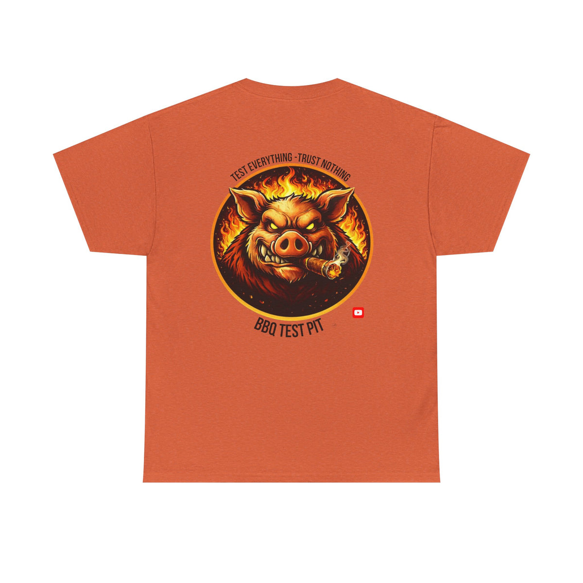 BBQ Test Pit logo tee mockup