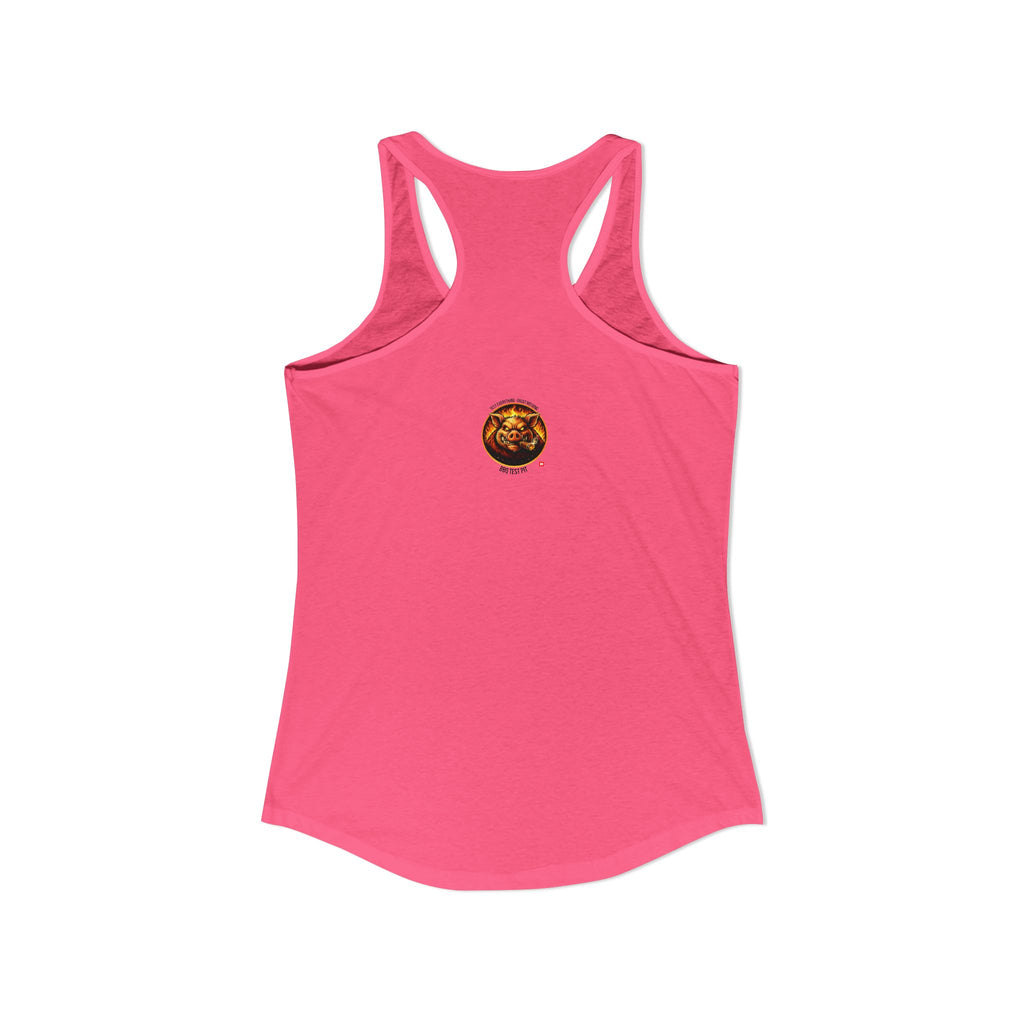 BBQ Test Pit logo women's tank mockup