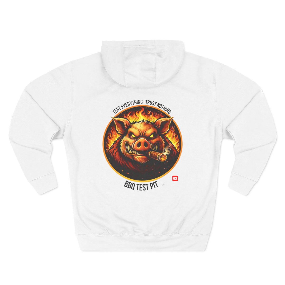 BBQ Test Pit logo hoodie mockup