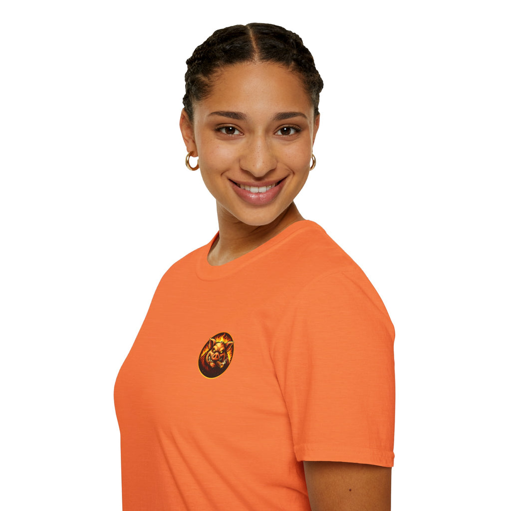 BBQ Test Pit logo soft tee mockup
