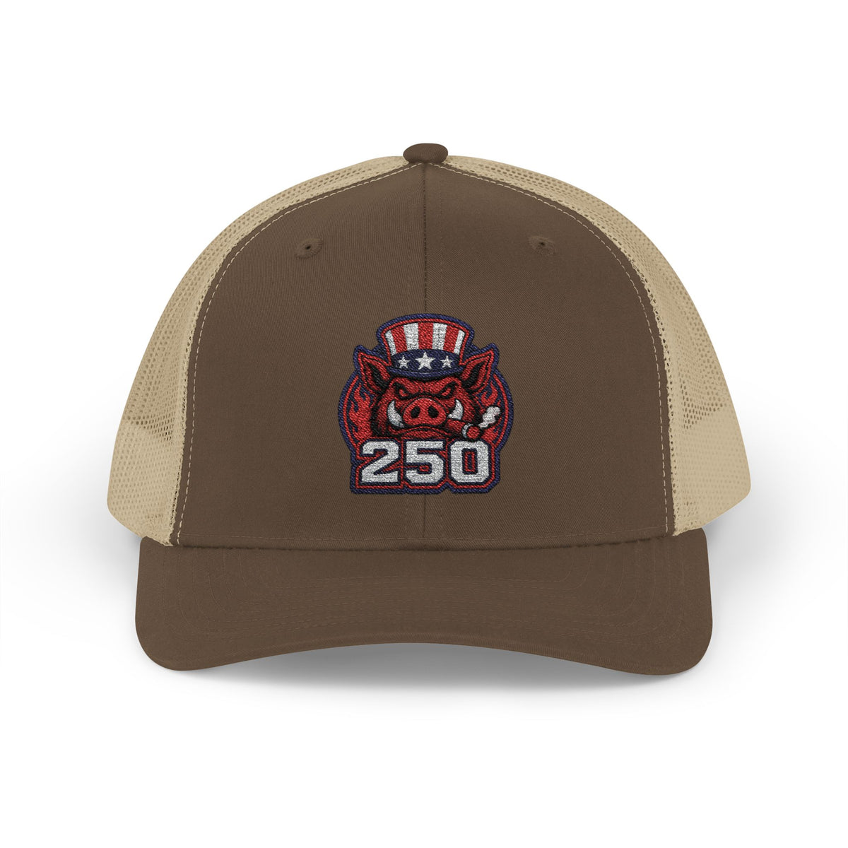 BBQ Test Pit 250 Years of Freedom trucker hat mockup