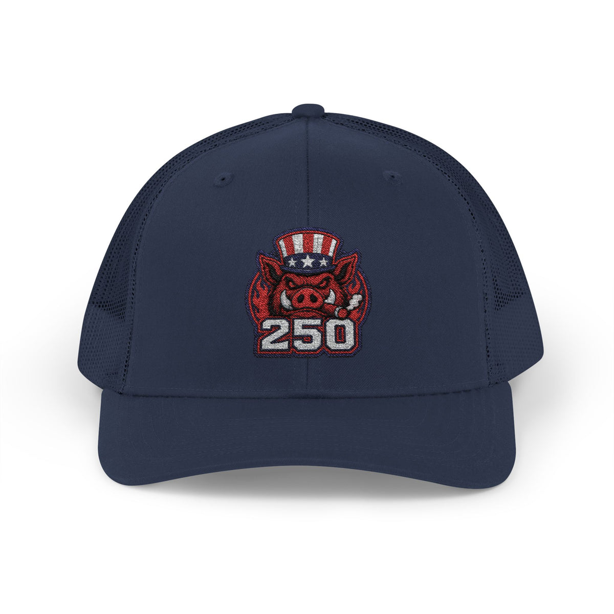 BBQ Test Pit 250 Years of Freedom trucker hat mockup
