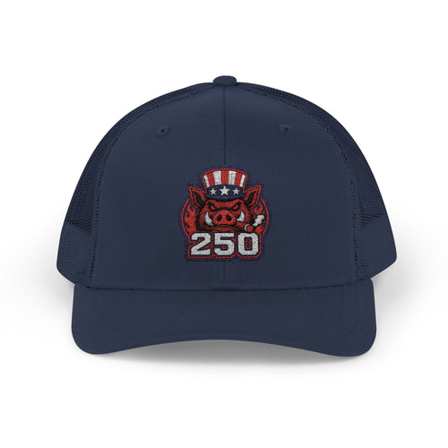 BBQ Test Pit 250 Years of Freedom trucker hat mockup