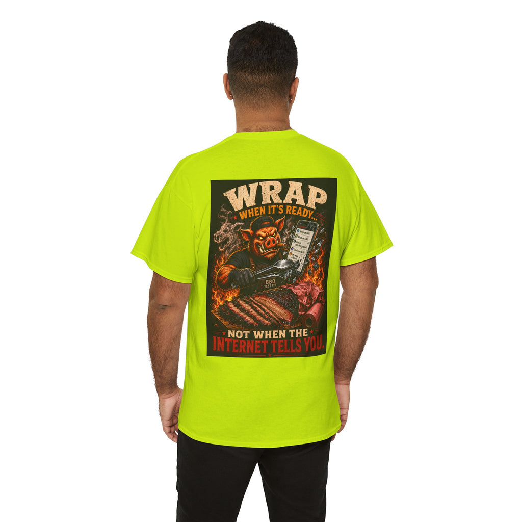 BBQ Test Pit Wrap When It's Ready soft tee mockup