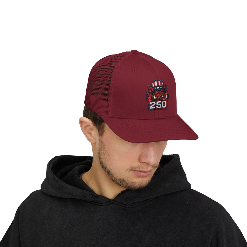 BBQ Test Pit 250 Years of Freedom trucker hat mockup
